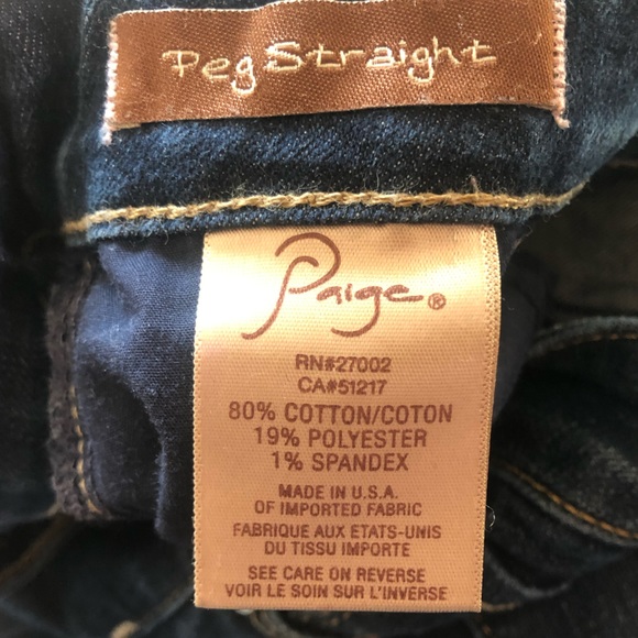 •gifted• PAIGE PEG STRAIGHT JEANS• Size 25 Peg Straight GUC - Picture 5 of 6